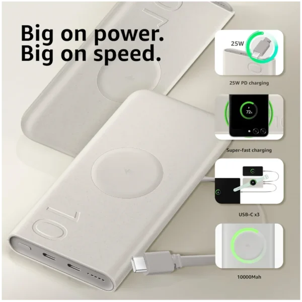 Wireless Power Bank 10000 mAh (with Charging Cable) - Image 2