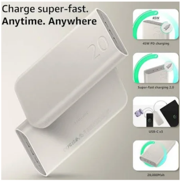 45W Power Bank 20000 mAh (with Charging Cable) - Image 8