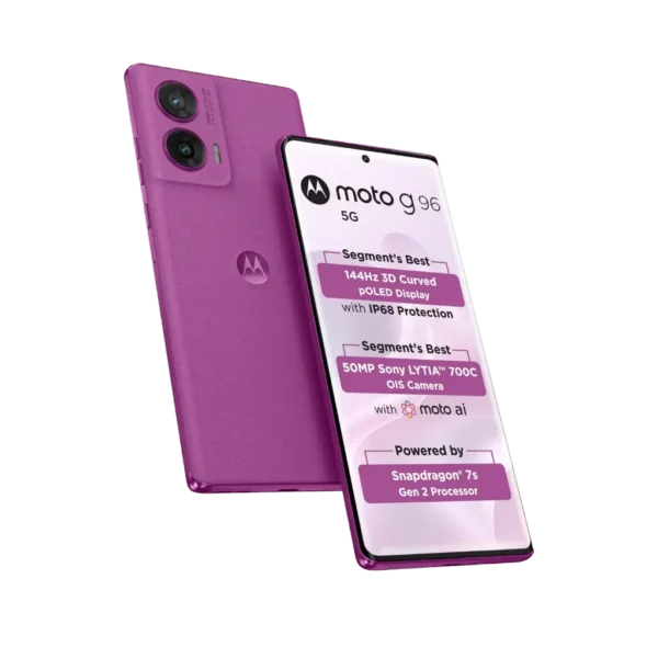 Motorola G96 5G (Cattleya Orchid, 8GB RAM, 256GB Storage) | Snapdragon Processor | 108MP Triple Camera | 5000mAh | 120Hz FHD+ Display