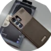 S25 ultra Metalcase | NjoynY LEA-Metal SERIES for Samsung Galaxy with metal lens frame - Mocha Brown
